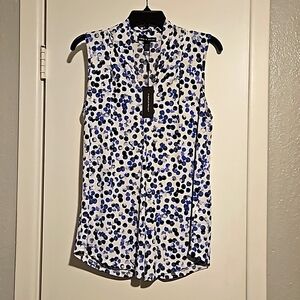Cute blue and white dotted blouse